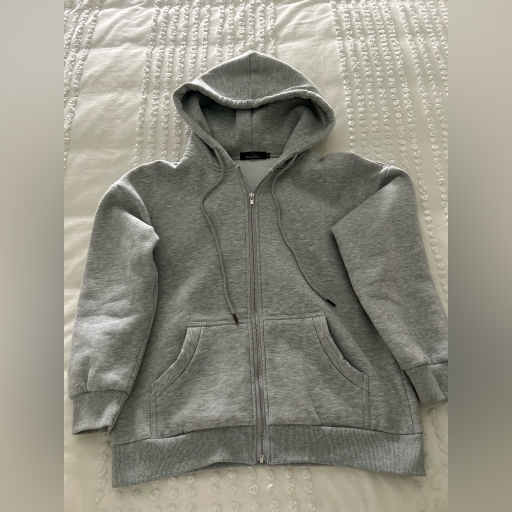 Woman’s Sweat Jacket Hoodie Warm Size XS Gray